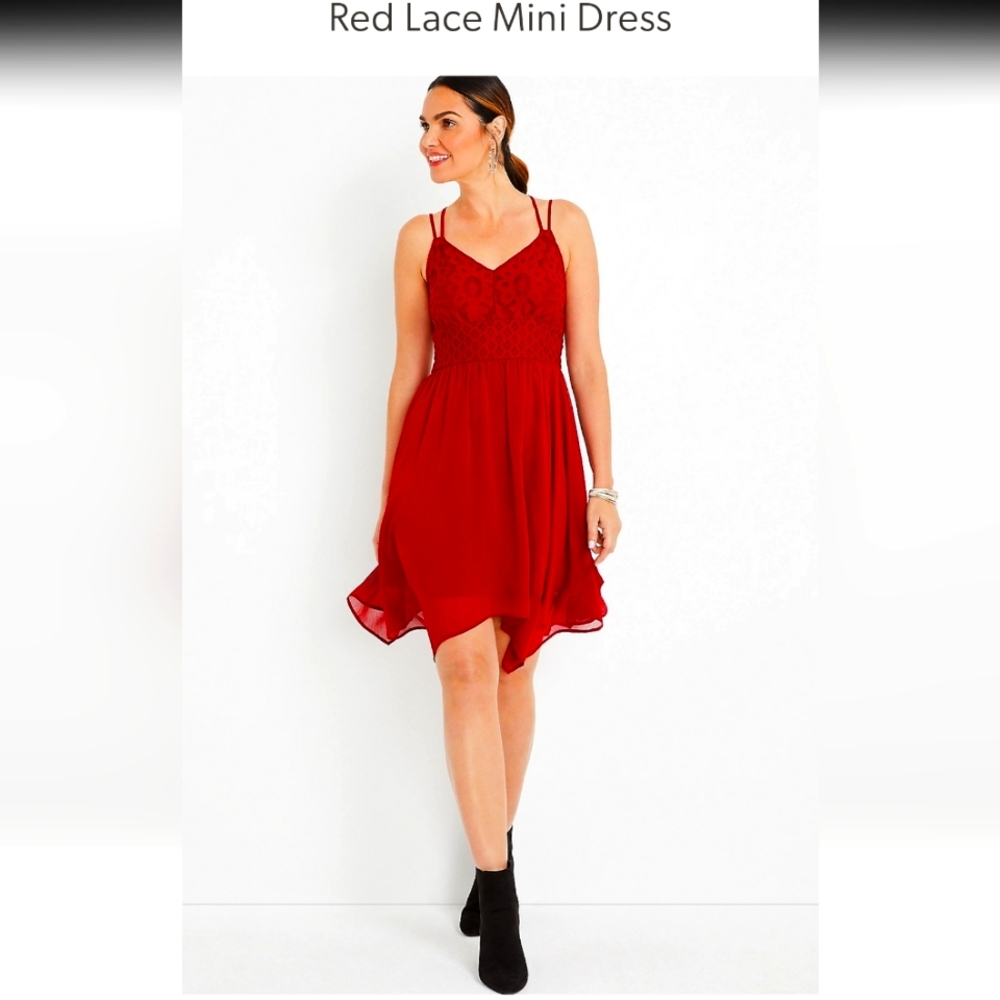 Red Lace Mini Dress